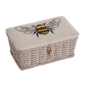 Wicker Basket Sewing Box - Linen Bee