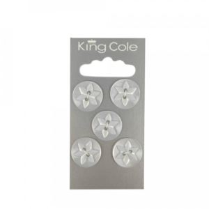 King Cole Round Flower Effect Buttons - Clear (Large)