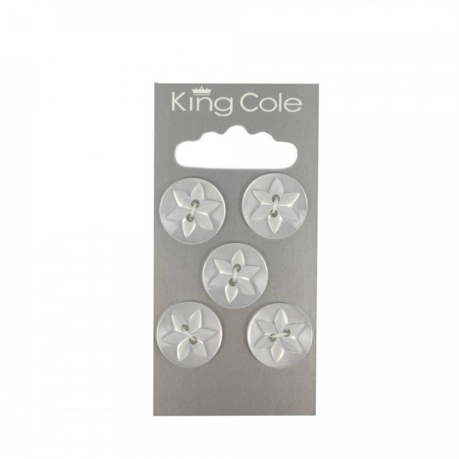 King Cole Round Flower Effect Buttons - Clear (Large)