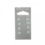 King Cole Round Flower Effect Buttons - Green (Small)