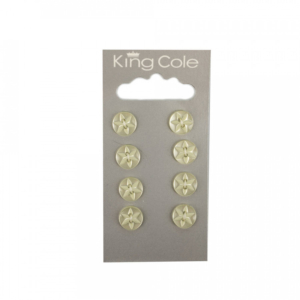 King Cole Round Flower Effect Buttons - Yellow (Small)