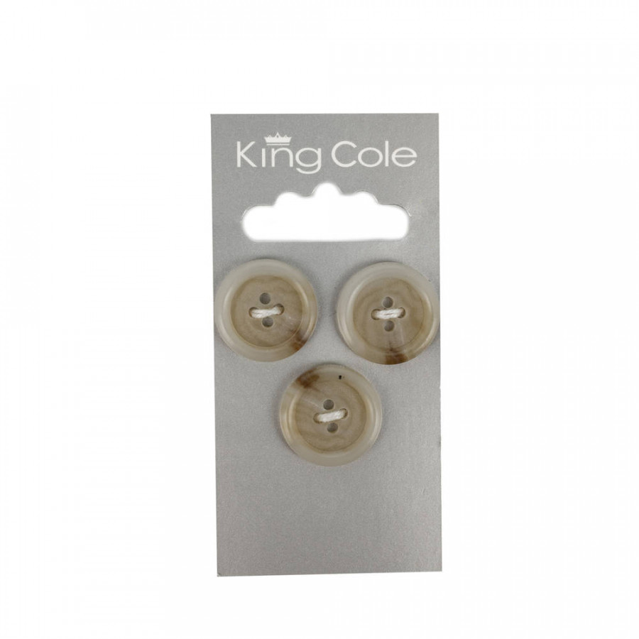 King Cole Rimmed Shell Effect Buttons - Beige (Medium)