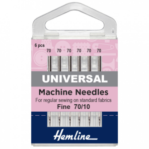 Hemline Sewing Machine Needles: Universal: Fine 70/10: 5 Pieces