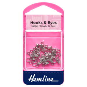 Hemline Hooks and Eyes - Nickel Size 1