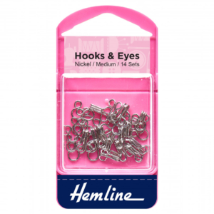 Hemline Hooks and Eyes - Nickel Size 2
