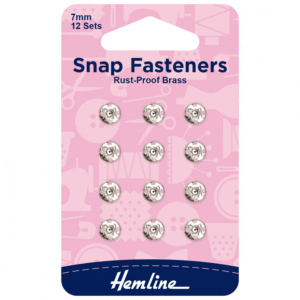 Hemline Sew-On Snap Fasteners - Nickel 7mm
