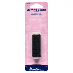 Hemline Shirring Elastic - Black - 0.75mm x 20m
