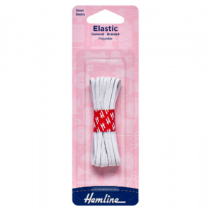 Hemline General Purpose Elastic - White - 3mm x 5m