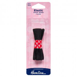 Hemline General Purpose Elastic - Black - 3mm x 5m