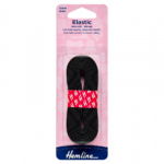 Hemline Non-roll Woven Elastic - Black - 12mm x 2m