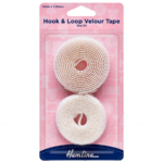 Hemline Hook & Loop Sew-In Velour Tape - White - 20mm x 1.25m