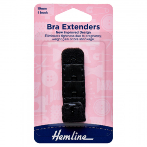 Hemline Bra Back Extenders 19mm - Black