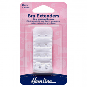 Hemline Bra Back Extenders 28mm - White