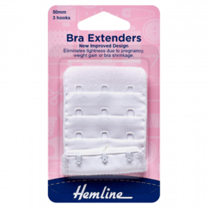 Hemline Bra Back Extenders 50mm - White