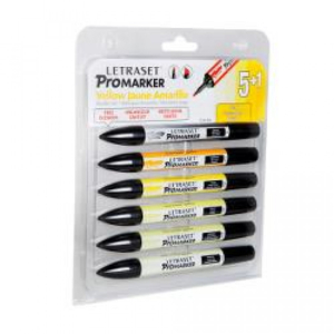 Letraset ProMarker Set of 5 Yellows + Blender (Set 1)