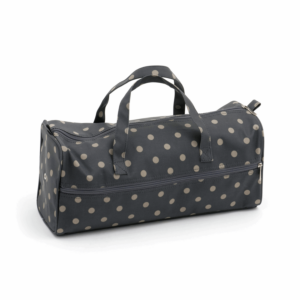 Knitting Bag Matt PVC Charcoal Polka Dot