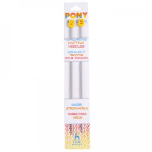 Pony Children's Knitting Pins 18cm - Grey Aluminium