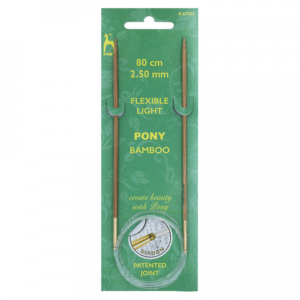 Pony Bamboo Circular Fixed Knitting Needles 80cm