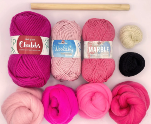 World Of Wool Pink Pick 'n' Mix Weavers Collection Kit