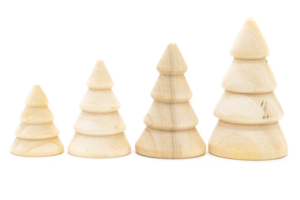 Wooden Christmas Trees Pk 4