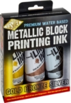 Block Printing Ink Metallic Set