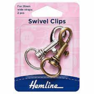 Hemline Swivel Clip: Bronze & Metal: 20mm: 2 Pieces