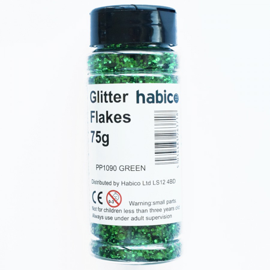Glitter Flakes Green 75g