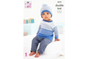 King Cole Pattern 5919 Sweater Dress, Sweater & Hat