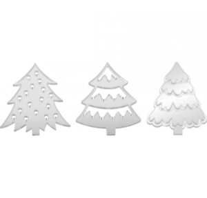 Artemio Set Of 3 Mirrored Silver Christmas Trees