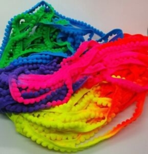 Small Neon Pom Pom Trimming