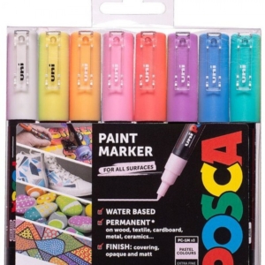 Posca PC-1M Extra Fine Bullet Tip Marker Pens 8pk Pastel Colours