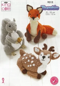 King Cole Woodland Wildlife Knitting Pattern 9212