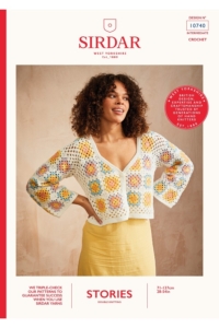 Sirdar Crochet Cardigan Pattern 10740 Made Using Stories DK