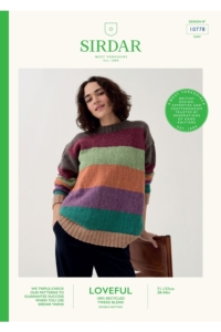 Sirdar Loveful 100% Recycled Tweed Blend DK Yarn Sweater Pattern 10778