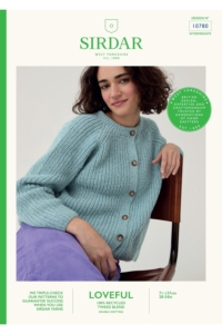 Sirdar Loveful  100% Recycled Yarn Knitted Cardigan Pattern 10780