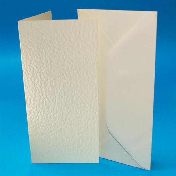 Pack of 50 DL Blank Cards & Envelopes – Hammer Finish Ivory – Clark ...