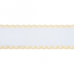 Needlecraft Fabric: Aida Band: 16 Count: 8m x 50mm: White and Yellow Edging - per metre