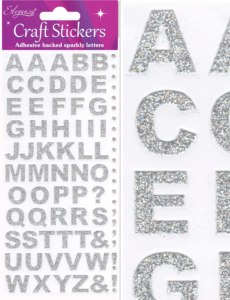 Stickers Bold Alphabet In Silver