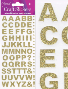 Stickers Bold Alphabet In Gold