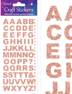 Stickers Bold Alphabet In Rose Gold