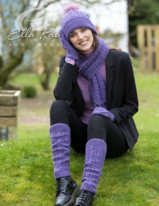 Ella Rae Joy hat, Scarf, Mitts & Legwarmers Pattern