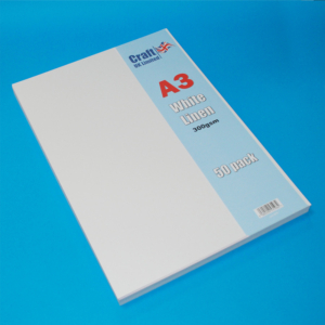 Pack of 50 Sheets of A3 White Linen Card