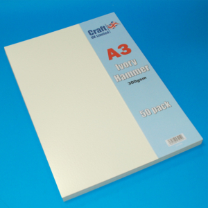 Pack of 50 Sheets of A3 Ivory Hammer Card
