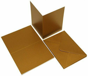 Pack of 20 Pearlescent C6 Blank Cards & Envelopes - Rose Gold