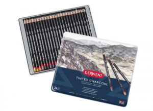 Derwent Tinted Charcoal Pencils Tin of 24