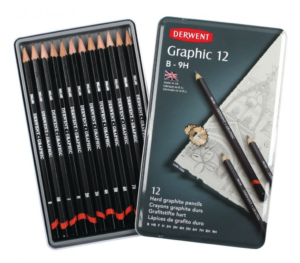 Derwent Graphic Pencils - Tin of 12 Hard