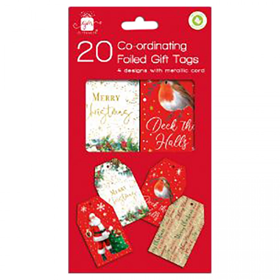 Christmas Foiled Gift Tags  Pk 20