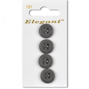Sirdar Elegant Buttons - Grey 4-Hole     16mm