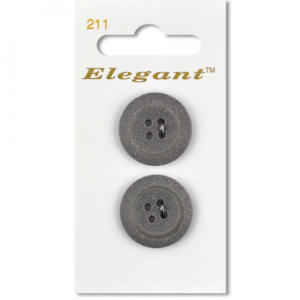 Sirdar Elegant Buttons - Grey 4-Hole     22mm