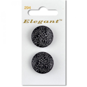 Sirdar Elegant Buttons - Black & Silver Shank 22mm